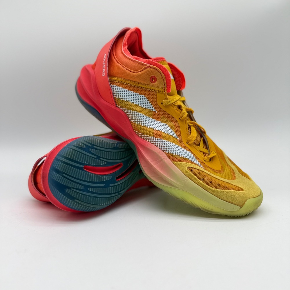 Adidas Mens 9.5 Adizero Ubersonic 4.1 Tennis Shoes Solar Yellow Orange IF4597